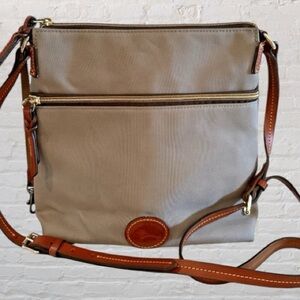 Dooney & Bourke Gray and Brown Crossbody Bag